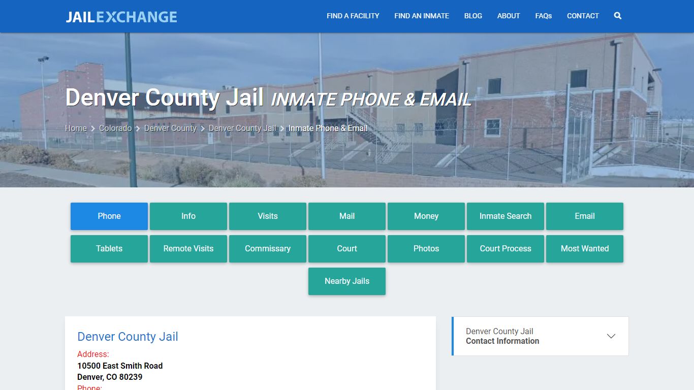 Inmate Phone - Denver County Jail, CO - Jail Exchange